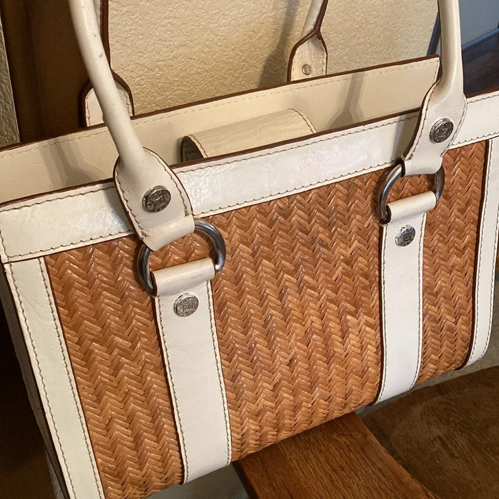 Michael Kors Wicker/Rattan & Leather Tote Vintage Rare EUC